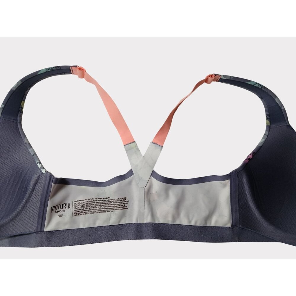 Victorias Secret Sport Floral Zip Sports Bra 32DDD Incredible Knockout Ultra Max - Picture 8 of 12
